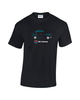 Classic Morris Minor T Shirt in a range of colours or custom print. Morris Minor enthusiast t-shirt with Morris badge.