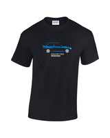 Ford Escort Cosworth T Shirt. Exclusive to Rinsed, this Cossie T-Shirt is available in 2 print colours on a 100% cotton black t shirt.