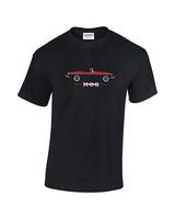MGB sportscar t shirt in a range of print colours. Works Sebring MG print mens t-shirt at low prices. Classic british sportscar gift.