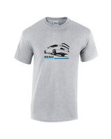 Retro Car T-Shirt Showing an image of a Ford Sierra Cosworth RS500 available in 5 colours an ideal Birthday or Fathers day gift